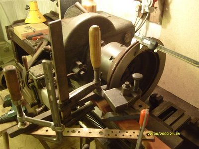Drehbank Fischer Plandrehen einer Bremsscheibe.JPG
